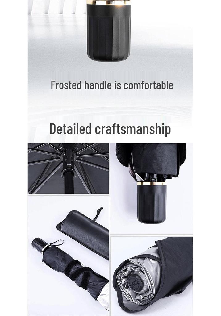 Titanium Silver Folding Car Sunshade - UV and Heat Protection for Windshield