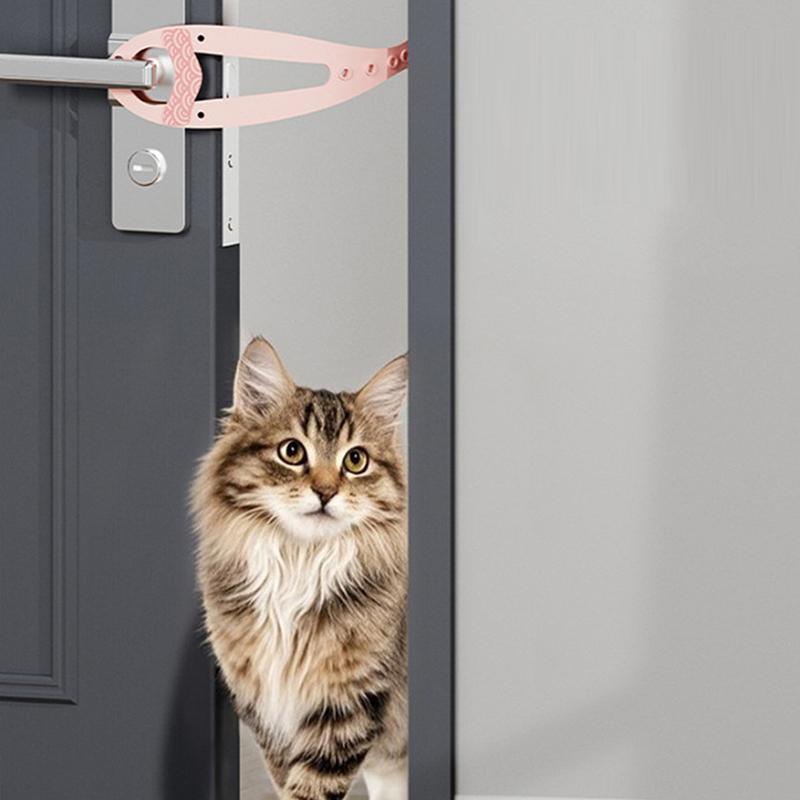 Zăvor Suport Ușă Pisică Stopper Reglabil Ușă Câine Blocare Elastică Poartă Curea Zăvor Flexibil Păstrați Câinele Afară De A Intra Accesorii Poartă Animale de Companie
