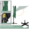 Square Umbrella Parasol W/360 Degrees Rotation, 245Lx245Wx248H cm-Green