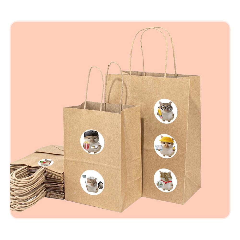 500pcs/roll Funny Starting School Cat Meme Stickers Sealing Label Sticker Kid Reward Toy Gift Diary Phone Cute Decoration Decals
