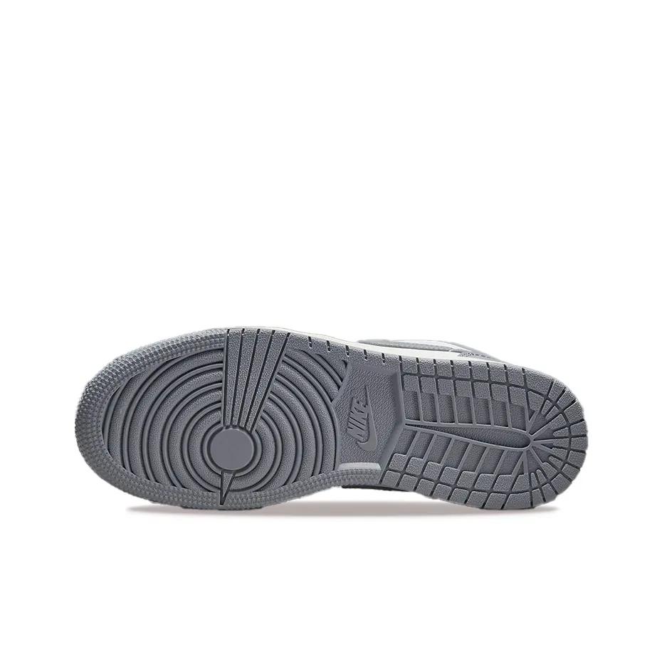 Jordan Air 1 Pelle Basse Comode Sportive Minimaliste Basse Scarpe da Pallacanestro Unisex Sneaker Grigio 563460-065