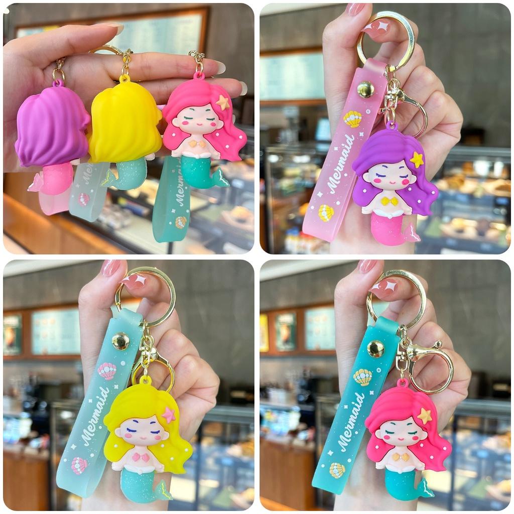 Mermaid Keychain Cartoon Cute Pendants Key Holder Decoration Bag Charm Gifts Kid