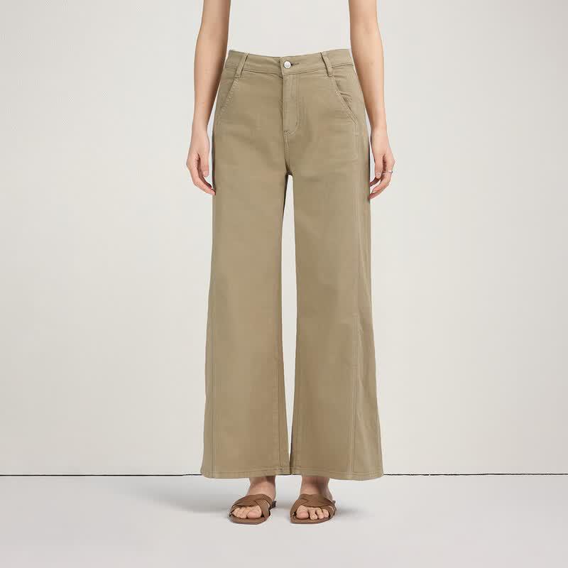 Northern Deer Women s Tencel Blend Straight Wide-Leg Jeans M хаки