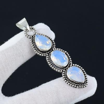 Mjölkig Opalhänge, 925 Sterling Silver Ädelstenshänge, Mjölkig Opal Smycken, Handgjorda Gåvor, Handgjorda Smycken För Gåvor Smycken För Henne