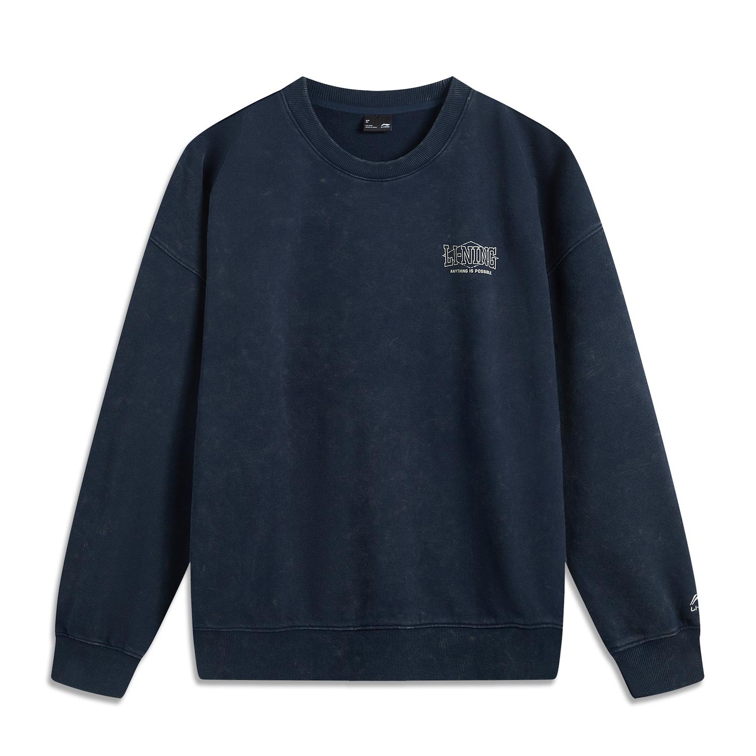 

Li-Ning AWDV357-2 Unisex Sports Life Series Crew Neck Sweatshirt Dark Navy Blue L