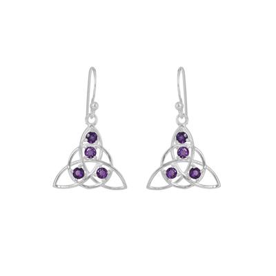 Faceted Amethyst Women Earring, 925 Sterling Silver Handmade Jewelry, February Birthstone Earring, Silver Earring Ar6672