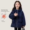 Yuanyuan Princess Girls' Winter Fleece-Lined Hooded Windbreaker