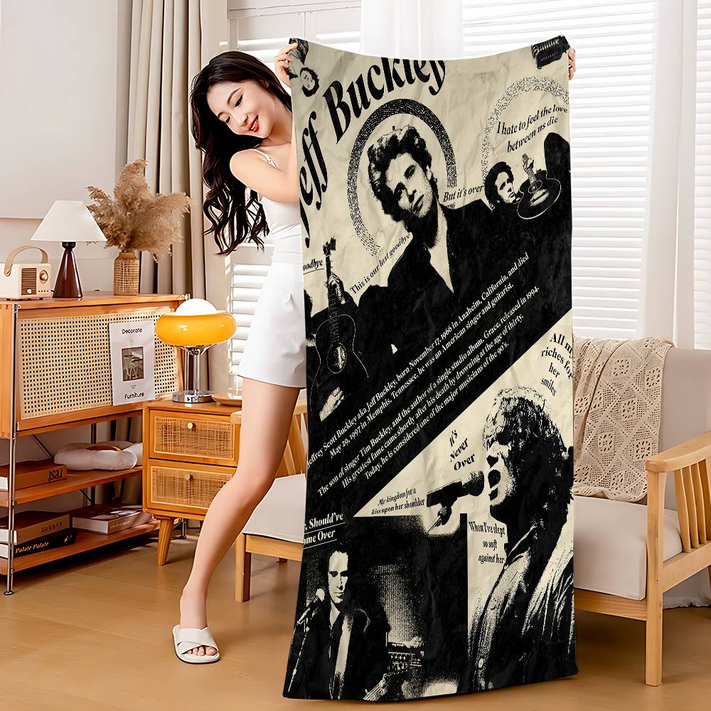 J-Jeff B-Buckley Singer Microfiber Beach Towel Absorbent Quick Dry Soft Yoga Swimming Resort Mountain Climbing Towel