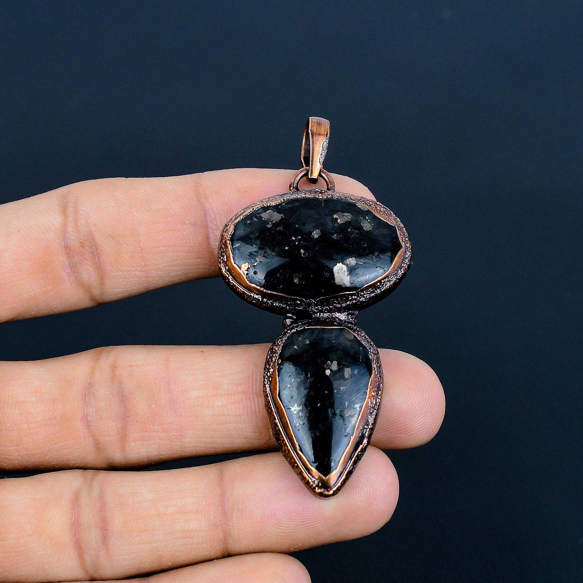 

Nummite Pendant, Copper Electroformed Gemstone Jewelry, Handmade Pendant, For Thanksgiving 2.55 Inches