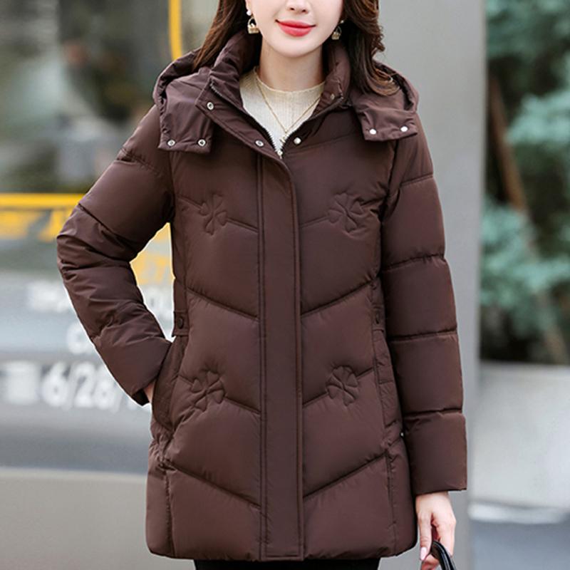 Middle Age Winter Coat Female Plus Size Parkas Hooded Elegant Thick Warm Woman Jackets