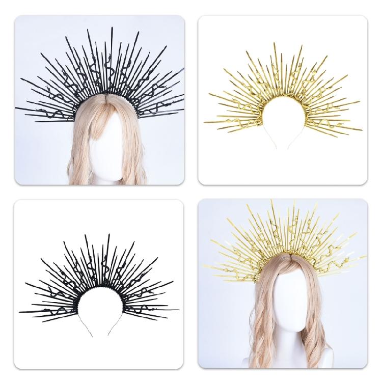 Unique Punk Snake Artistic Hair Band Spiked Head Accessory for Adults Hair Hoop with Metallic and Snake Cosplay Maid