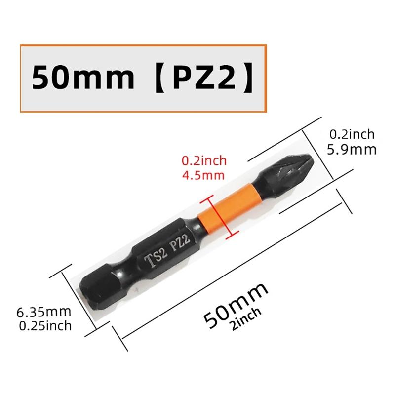 10Pcs Impact Antislip Screwdriver Bits 1/4inch Hex Shank Magnetic Tips Crossing Screwdriver Bits Set Impact Bit
