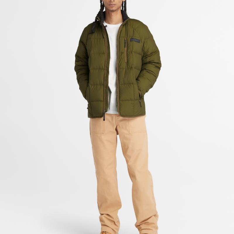 Timberland Solid Logo Waterproof Warm Jacket Men Jackets Army-Green A2N8M-302