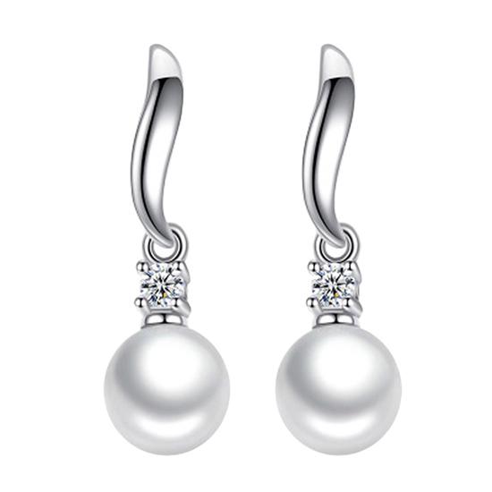 

Женские корейские модные элегантные простые антиаллергенные циркониевые кристаллы с жемчугом, висячие серьги с кисточками, женские серьги-гвоздики, женские ювелирные изделия, подарок серебряный