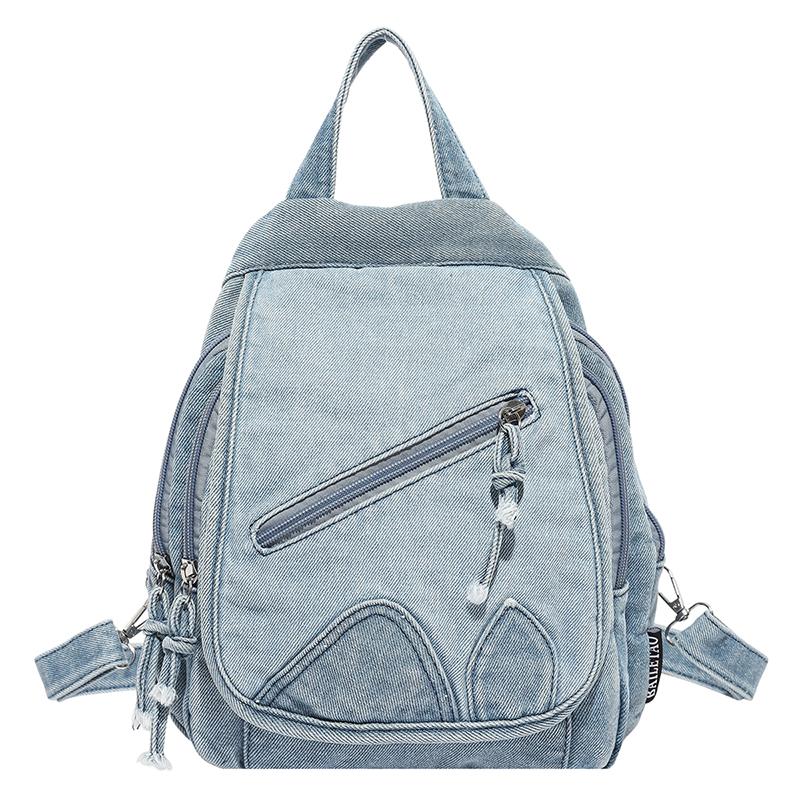 Dámský retro batoh s velkou kapacitou džínový batoh