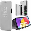 Protective Case for Samsung Galaxy M13 - BOOLING - Mirror Effect Translucent Window Silver