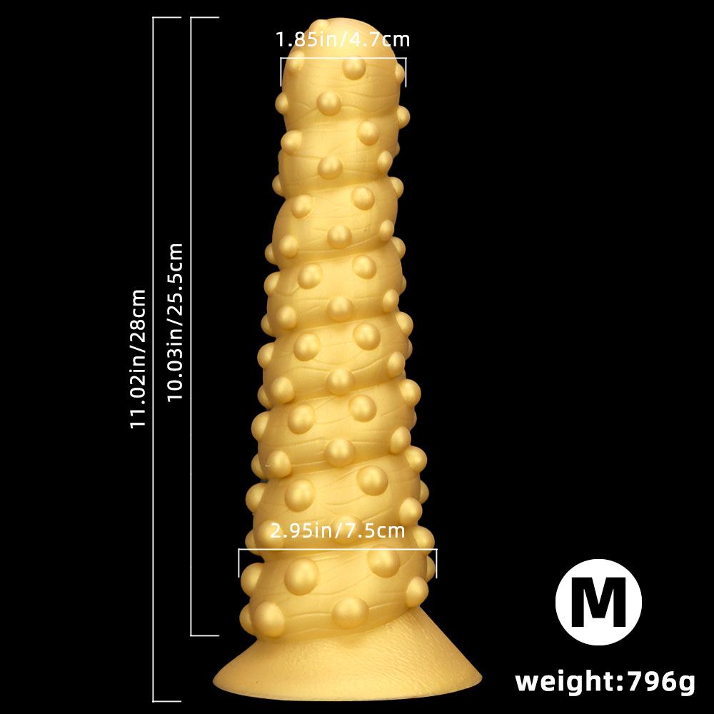 Golden Silicone Giant Suction Cup Large Anal Plug Oversized Thread Posterior Anal Canal