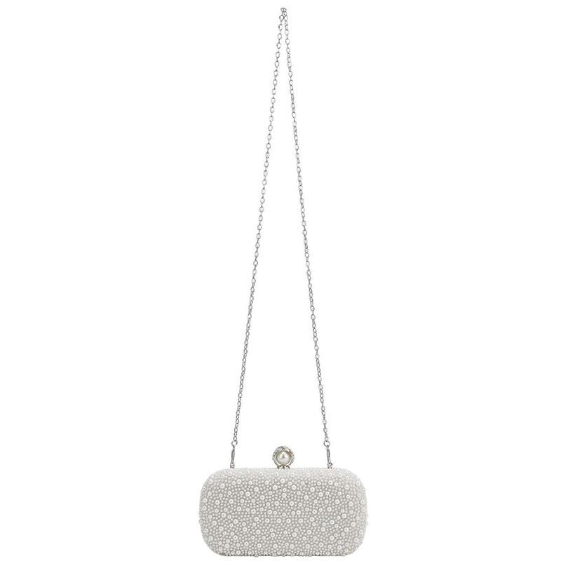 Women's Evening Handbags Pearl Beaded Clutch Purse Wedding Bridal Clutches Party Prom Lady Crossbody Shoulder Bag