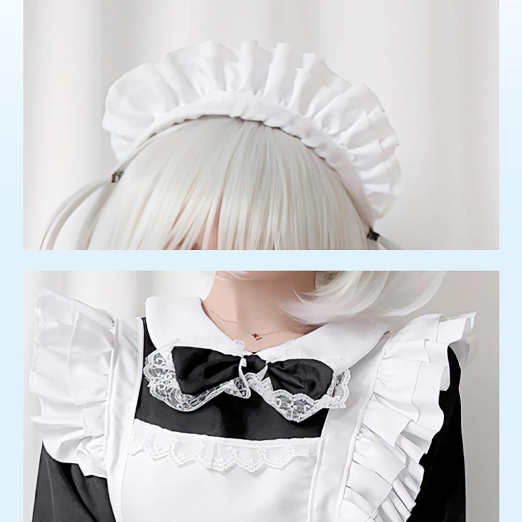 Milky Time Maid Costume, Halloween Cosplay, Long Sleeve Dress, Mini Length, Black