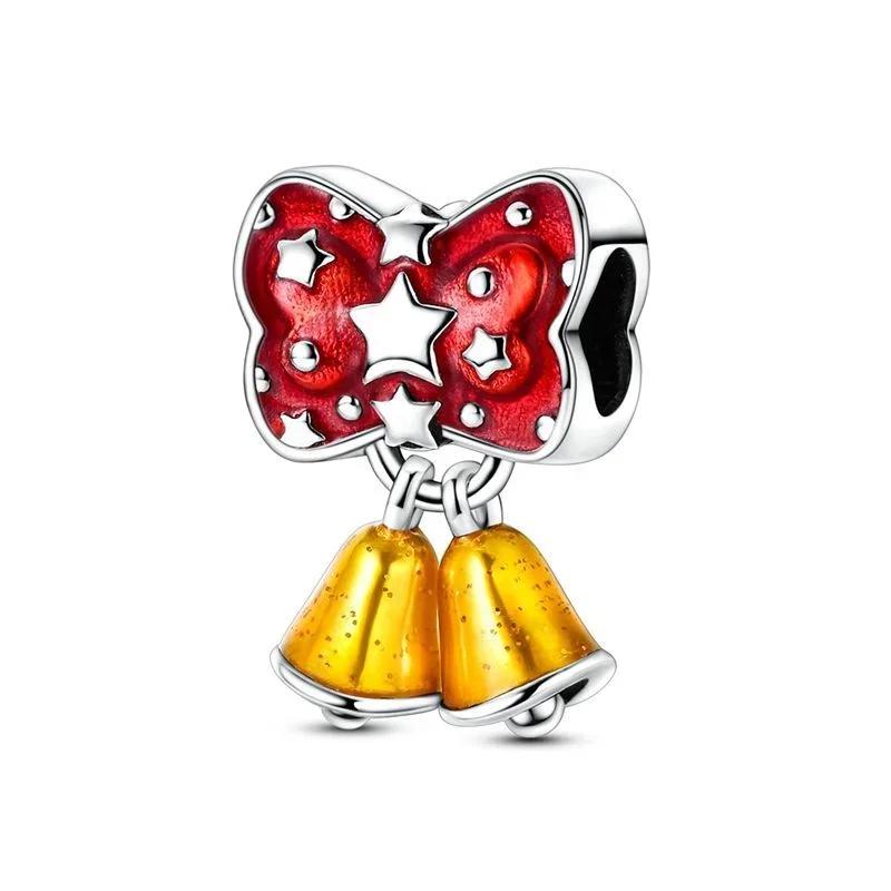 Christmas 925 Silver Charms Santa Claus Reindeer Earrings Beads fit Necklace Bracelets DIY Fine Jewelry Party Gift