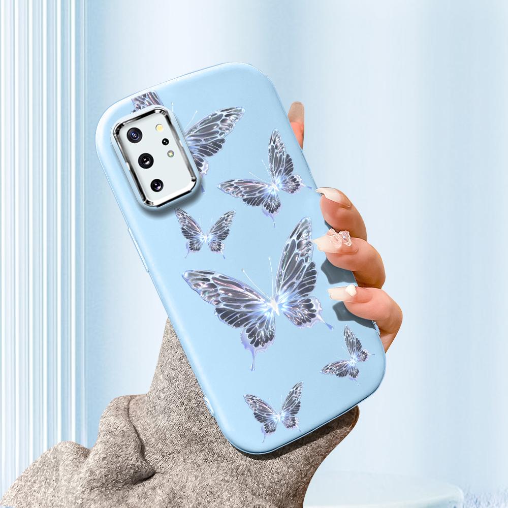 

Сплошной цвет с серебряным краем линзы, жирный корпус, Мягкий ТПУ, жидкий силиконовый чехол, противоударный чехол для телефона для Xiaomi Redmi Samsung Xiaomi Poco F5 синий