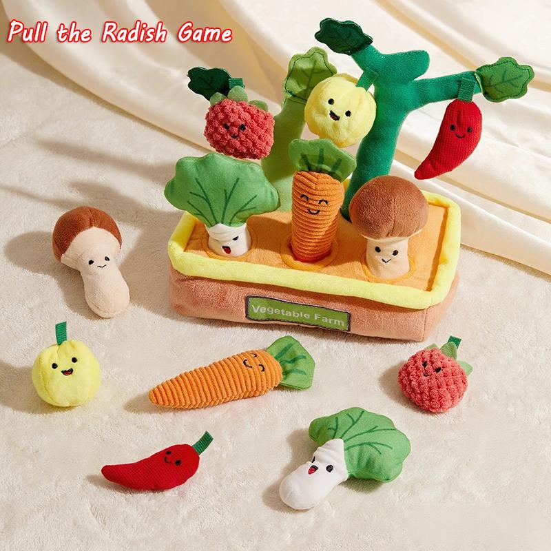 Montessori Fruit Colore Sorting Game Baby Simulation Carrot Plucking Plush Toy Vegetable Shape Matching Picking Play SensoryToy
