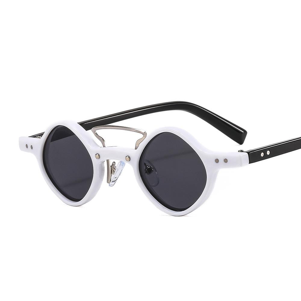 Men Women Retro Steam Punk Glasses New Hippie Small Round Square Sunglasses Double Beam Gradient Vintage Driving Shades Uv400