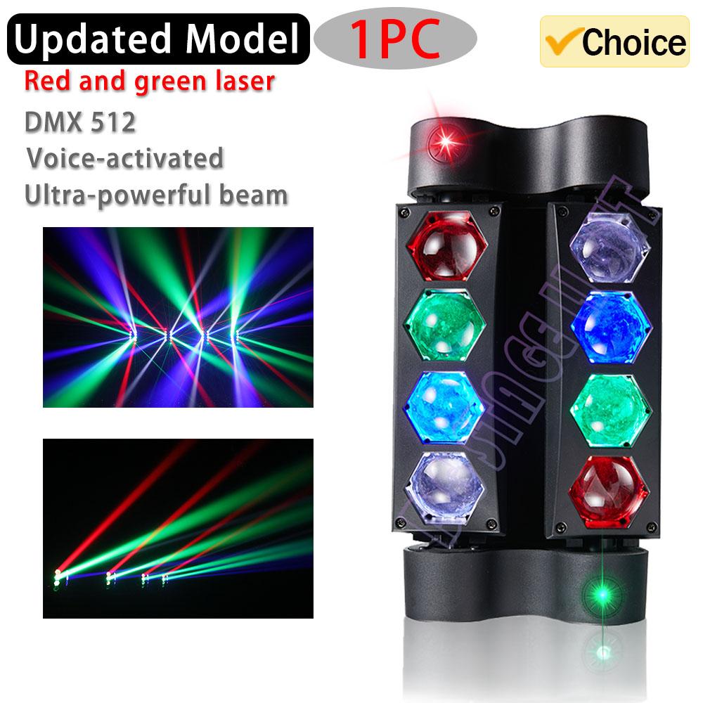 2025 New LED Micro 8X5W Spider Lights DMX512 DJ Stage Lamp Disco Bar Party RGBW Ambient Moving Beam KTV Lamps Shaking Beam Light