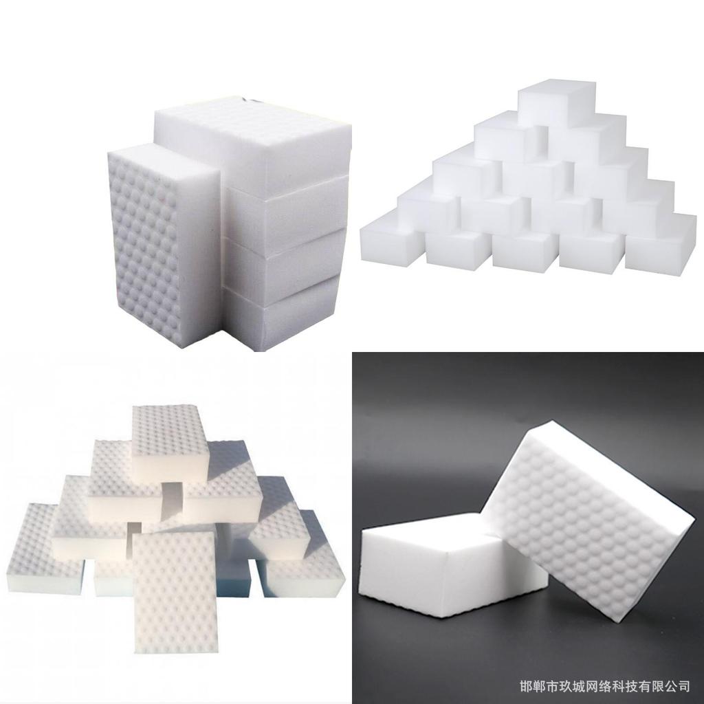 Multi Purpose Magic Sponge Eraser 50 Pack Melamine Foam Cleaning Sponge 100x60x20mm For Kitchen Bathroom Shoe Cleaning