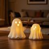 2pcs Ceramic Halloween LED Ghost Ornaments Cartoon Halloween Party Decoration  Bedroom