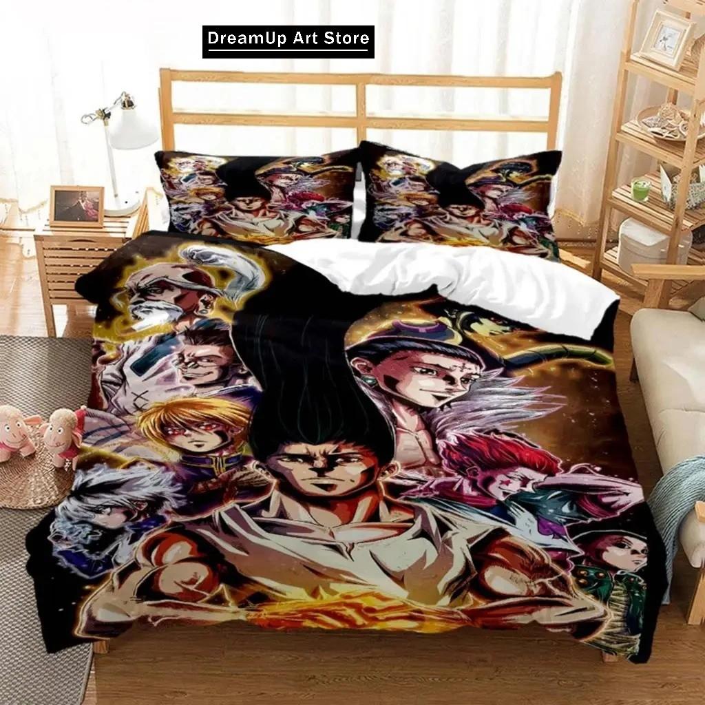 3D Print Fashion Anime HUNTER HUNTER Bedding Set Boys Girls Twin Queen Full Size Duvet Cover Pillowcase Bed Adult Bedroom