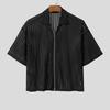 INCERUN T-shirt Corte Estive da Uomo a Maniche Corte con Zip in Rete Trasparente Vuota da Spiaggia
