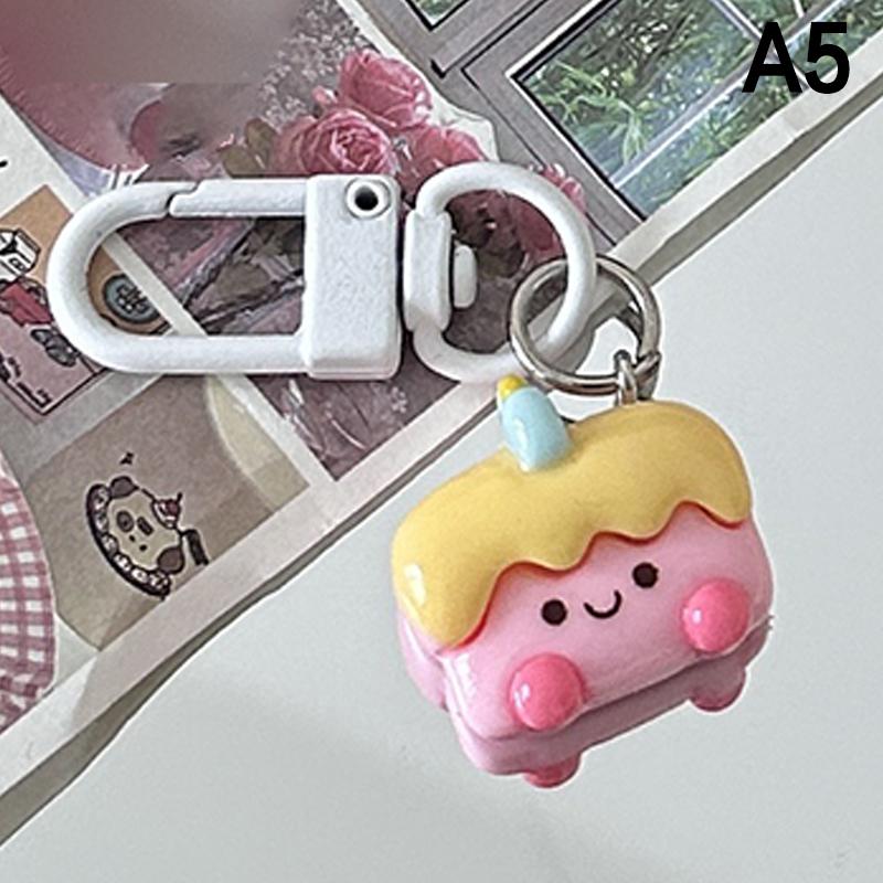 Cartoon Dessert Cookie Cake Toast Keyring  Sweet Doll Pendant Lovely Animal Keychain Backpack Decoration Accessories