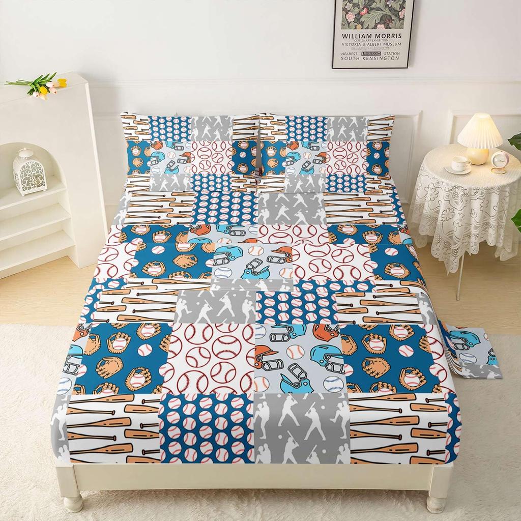 Cute cartoon little dinosaur pattern bed hat four-piece bedding set bedroom dormitory bedding decoration