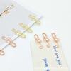 20pcs/pack of Rose Gold Heart-shaped Note Creative Cartoon Paper Clips, Cute Office Supplies
