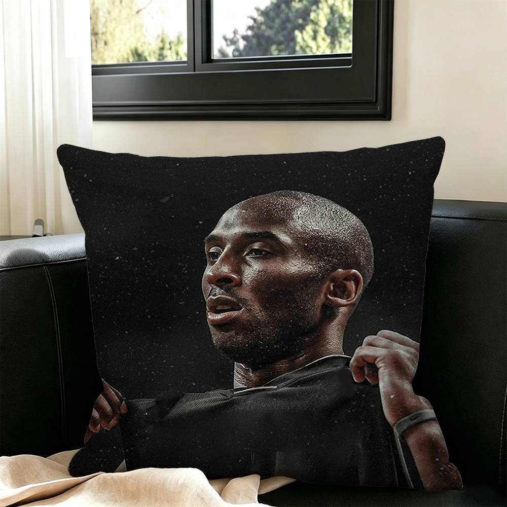 Basketball K-Kobe B-Bryant Square Double-Sided printed Pillow Case Bedroom Bedside Pillow Sofa Cushion Cover