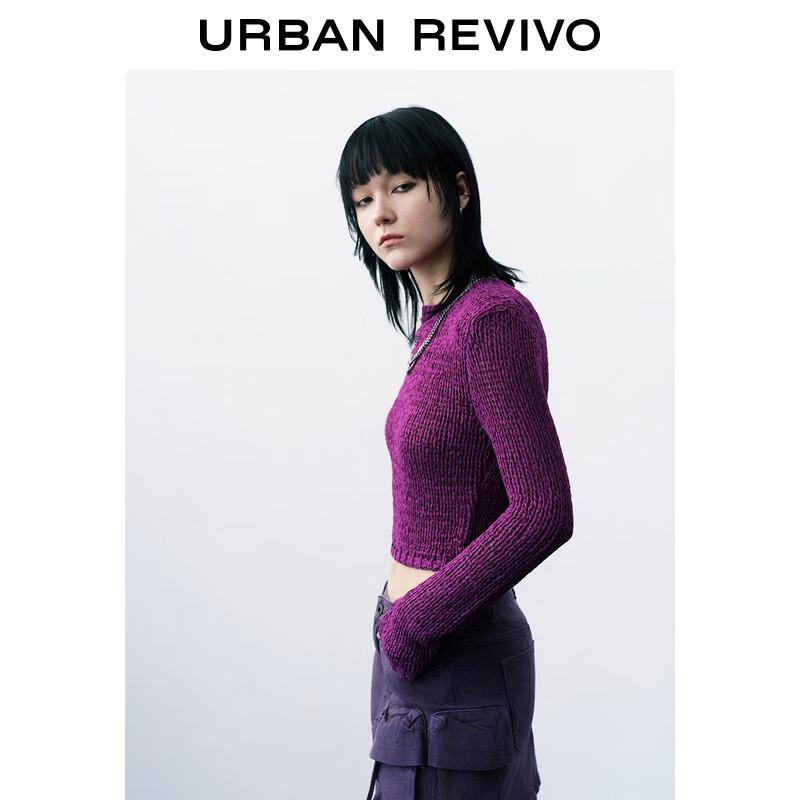 UR 2024 Spring Women's Textured Knit Cropped Sweater