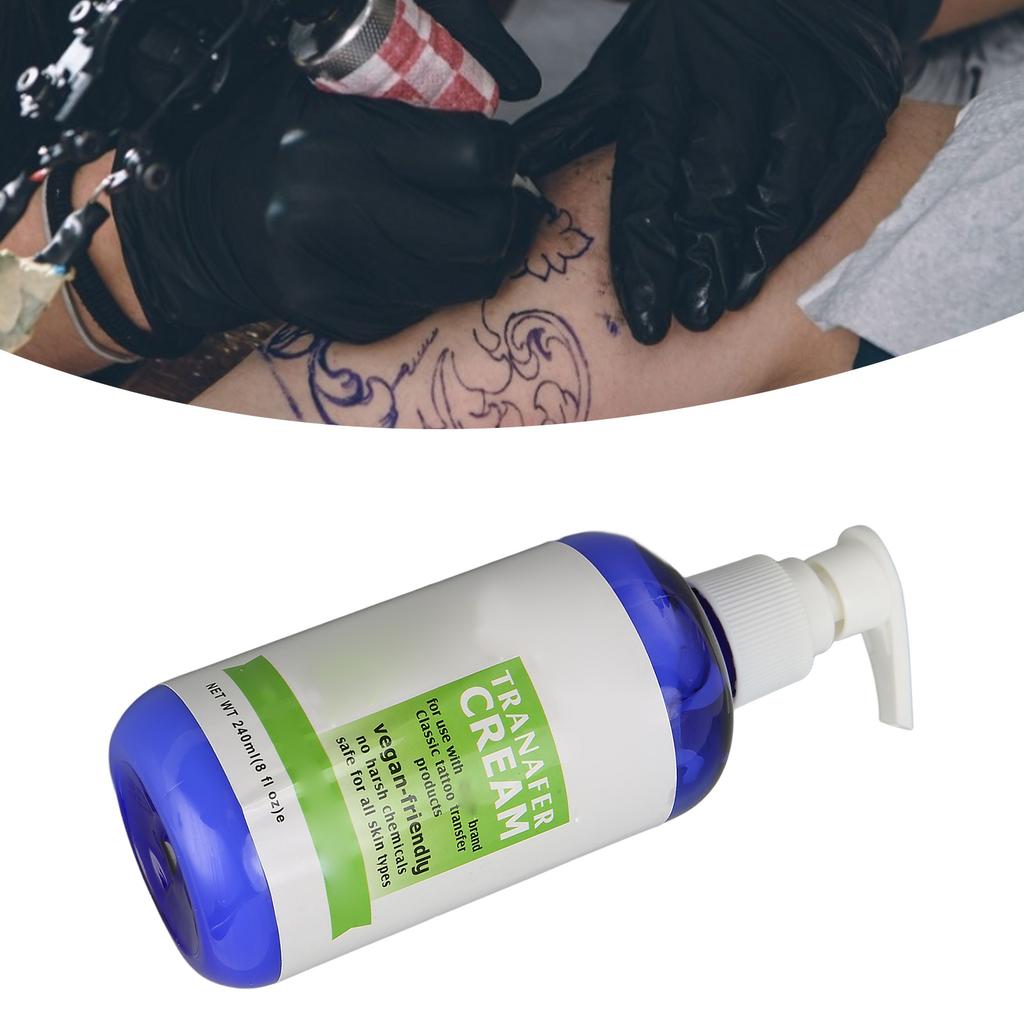 240ml Tattoo Transfer Print Cream Clear Patterns Safe Gentle Lasting Tattoo Transfer Ointment Tattoo Stencil Gel