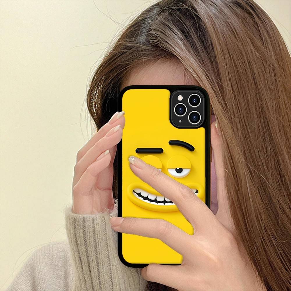 Funny Face For IPhone 17 16 15 14 13 12 11 Mini Pro Max Plus PC+TPU Back Phone Cover