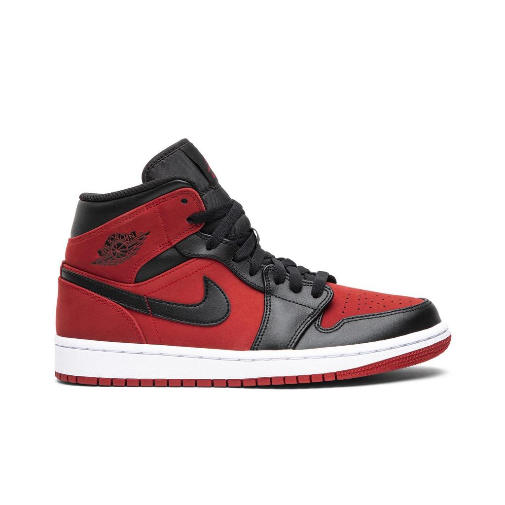 Air Jordan 1 Mid 'Reverse Banned' (Unisex) Gym Red / Black-White Vintage Basketball Shoes 554724 610