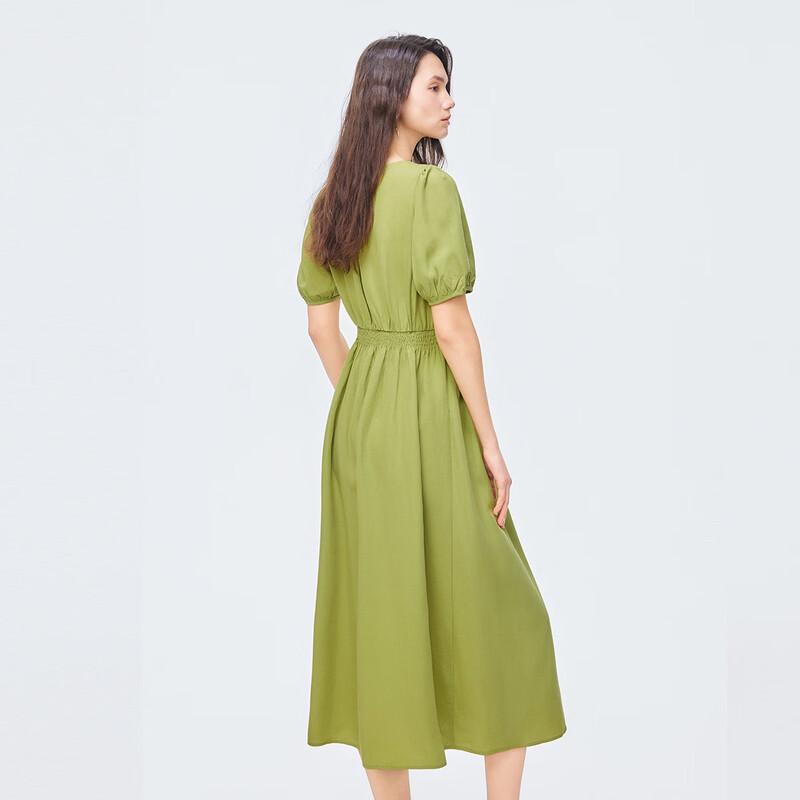 Elegant Short-Sleeve Midi Dress
