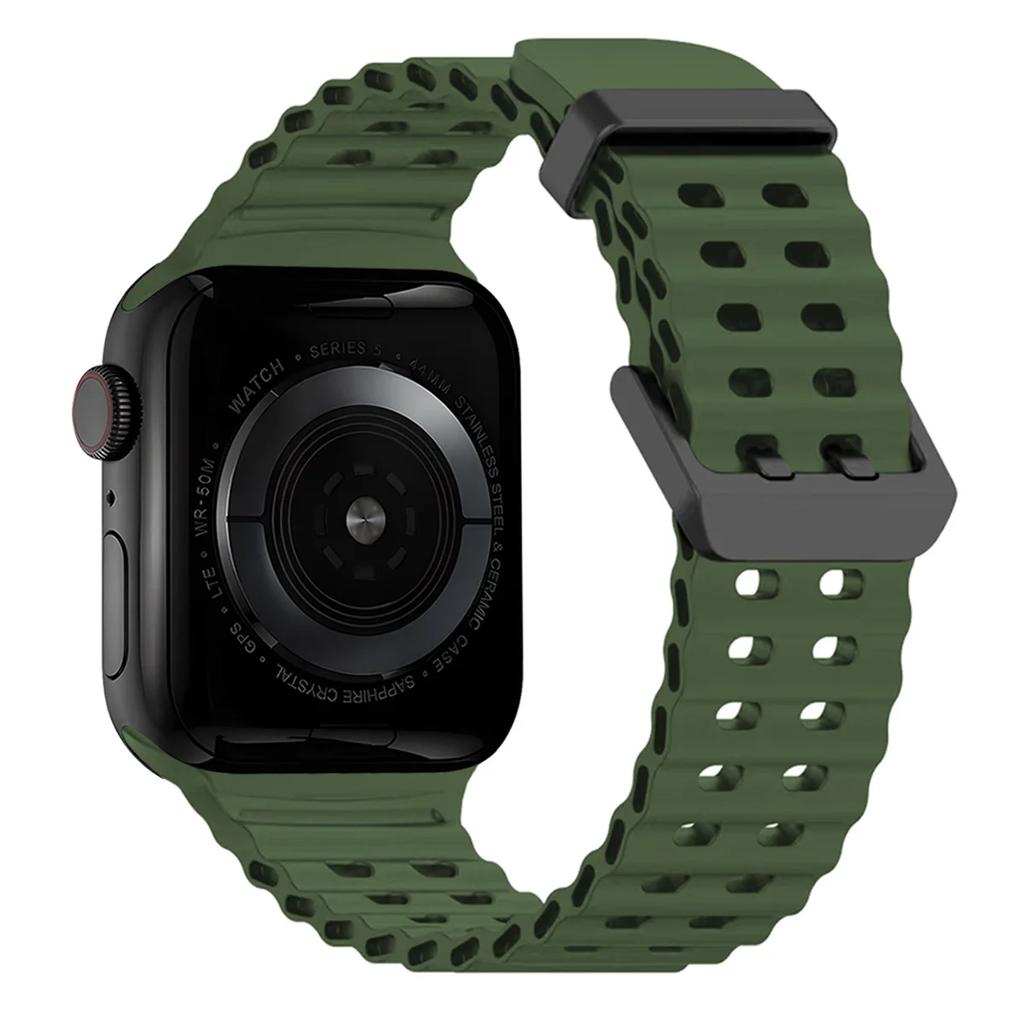 Silicone Strap for Apple Watch Ultra 2 49mm 45mm 44mm 42mm Sport Band for IWatch Series 9 8 7 6 SE 5 4 3 2 Correa