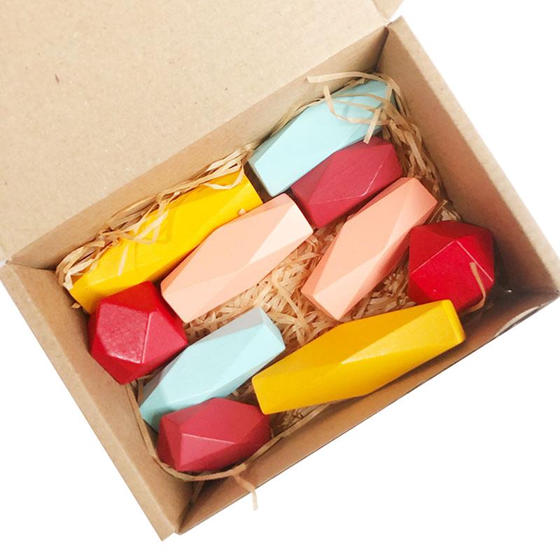 5/10Pcs Wooden Stacking Stones, Montessori Inspired Sensory Blocks, Perfect Gift For Kids Learning And Building