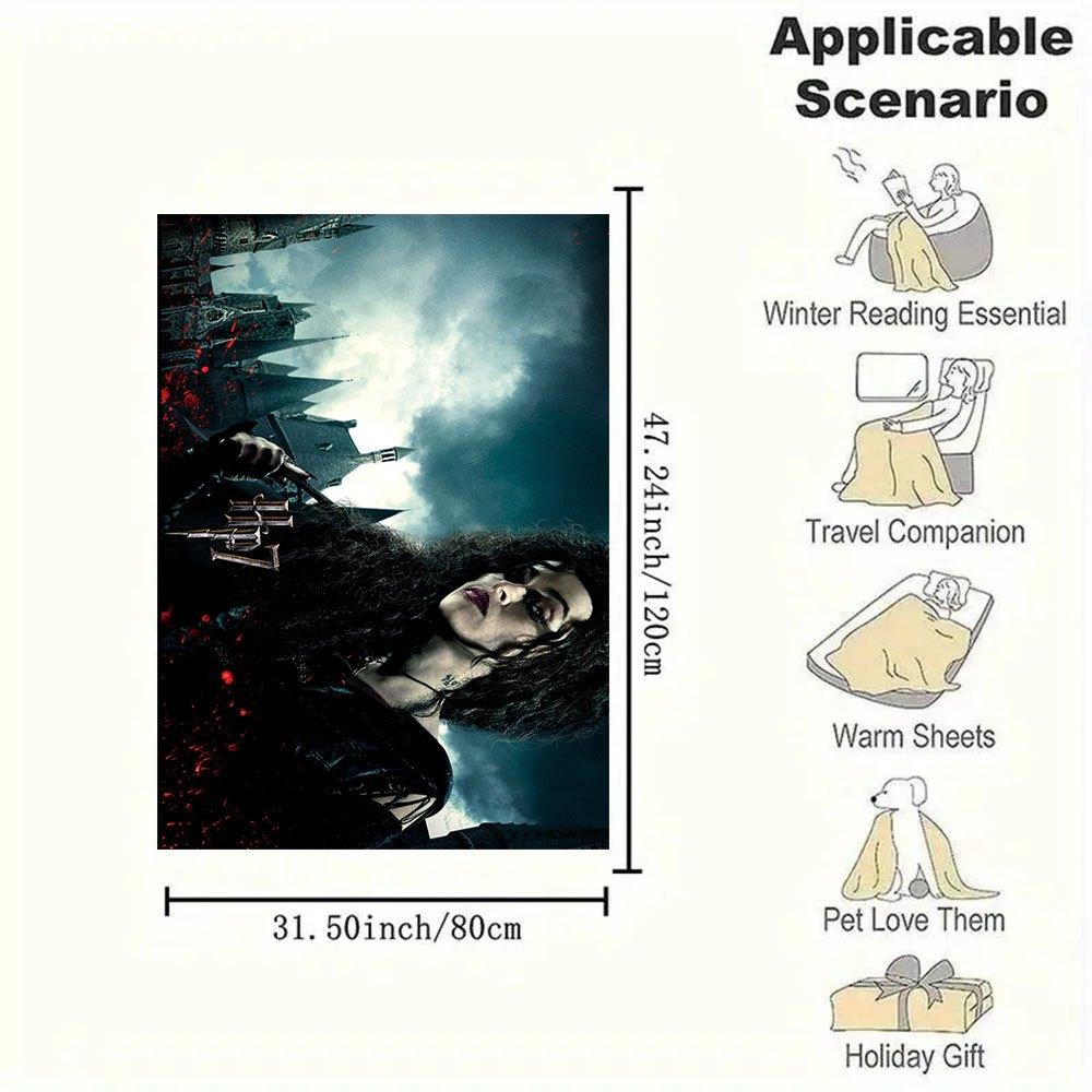 Vampire Gothic Castle Wall Art Print PosterBlanket Flannel Throw Blanket for Sofa, Bed, Travel, Camping, Office, Couch, Chair
