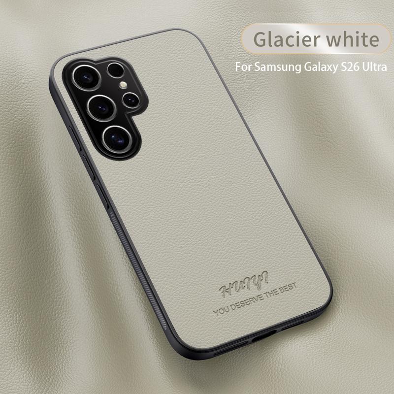 Business Retro Leather Built-in Magnetic Case For Samsung Galaxy S26 Ultrra S25 Plus Skin-friendly Shockproof Protect Slim Cover