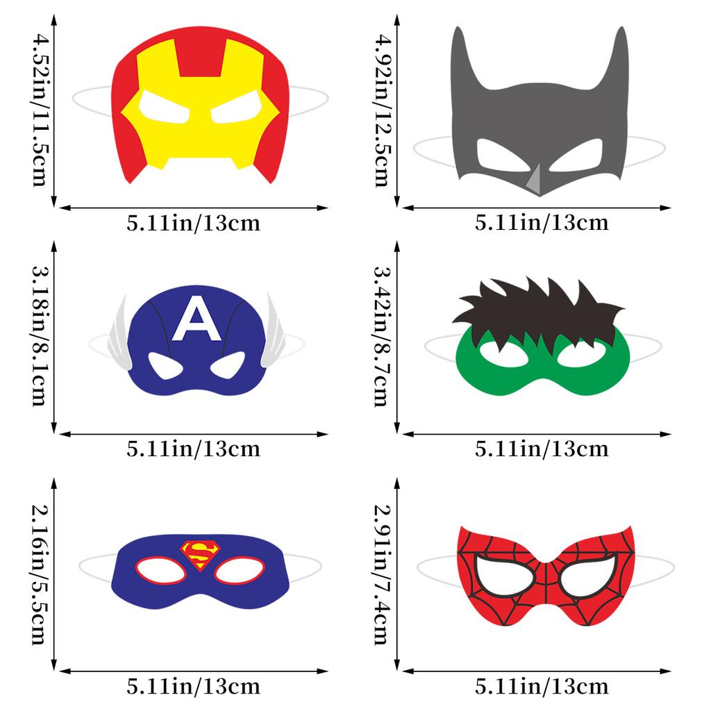 6Pcs Children'S Birthday Party Paper Mask, Cartoon Animal Mask Party Hat Glasses Set