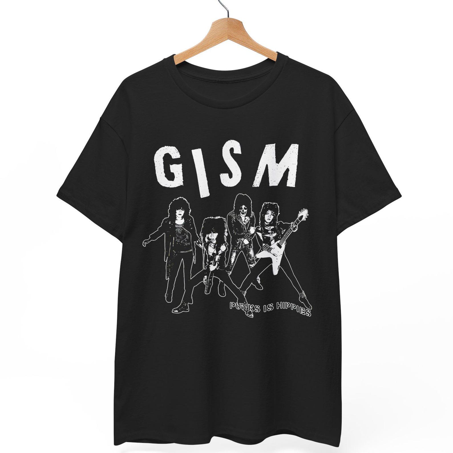 GISM Punks Is Hippies T-Shirt, Japanese Hardcore Band Tee M