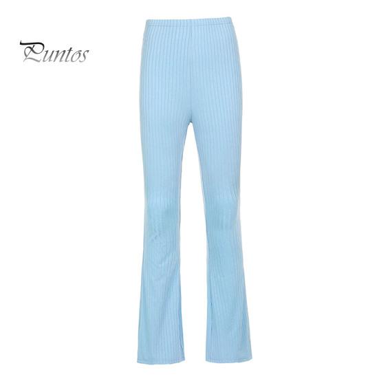 

Женские расклешенные брюки с высокой талией, полосатые однотонные повседневные брюки облегающего кроя с эластичным низом, повседневная одежда XXL синий