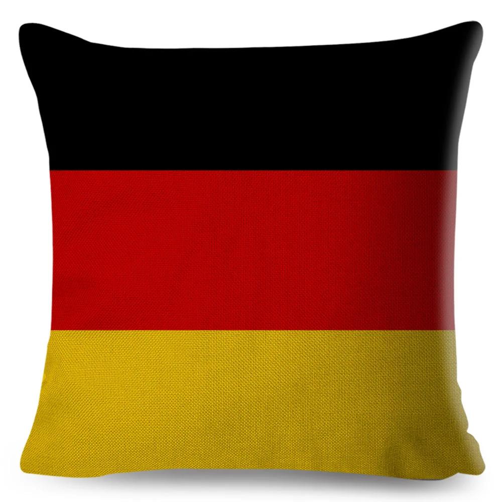 50 Style National Flag Cushion Cover for Sofa Home Children Room Decor Geometric Print Pillowcase Polyester Pillow Case 45x45cm