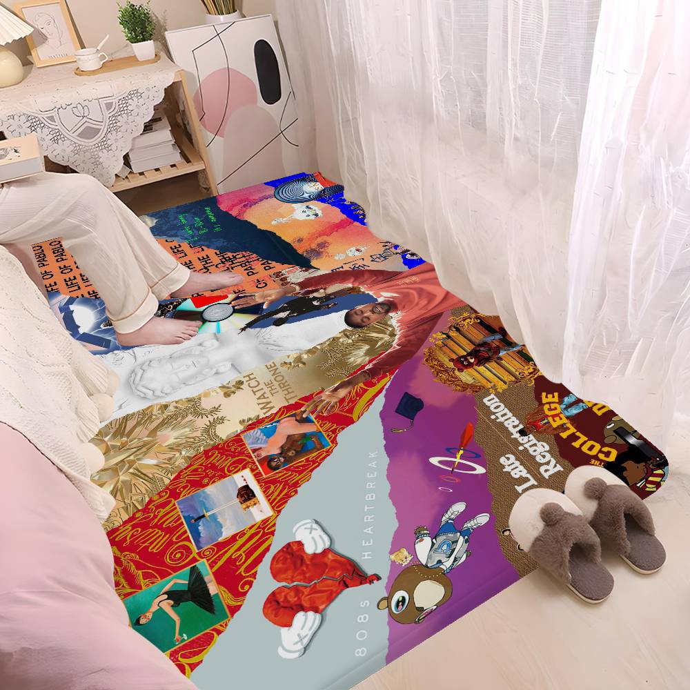 Kanye West Anmie Door Mat Washable Non-Slip Living Room Sofa Chairs Area Mat Kitchen Bedside Area Rugs